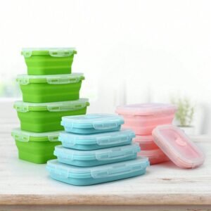 Collapsible Silicone Food Storage Containers – 4-Pack | BPA-Free, Space-Saving Meal Prep Solution