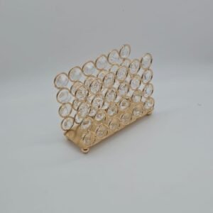 Gold-Plated Stainless Steel Tissue Box – Black & White Metal Panels, 20cm Elegant Organizer for Home or Office