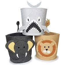 Cute Animal Cartoon Storage Bucket – 35x35 cm | Washable Toy & Laundry Organizer for Kids