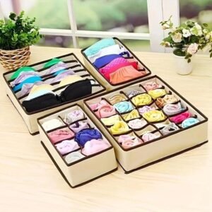 Foldable Storage Organizer Box – Multi-Cell Divider for Socks, Underwear, Stationery & More
